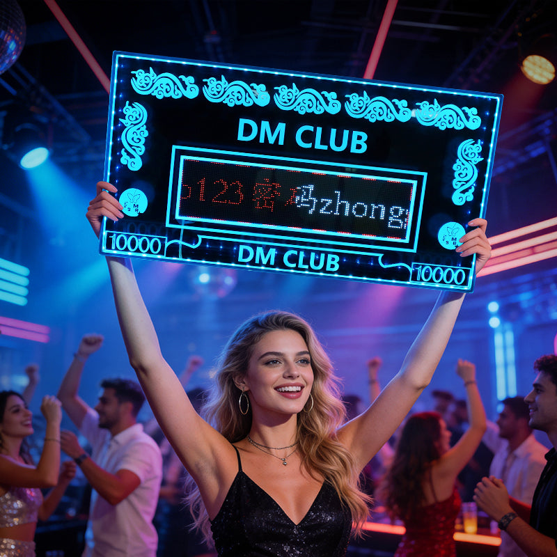 LED Acrylic Glowing Hand Sign for Bar Nightclub, Customizable Light Up Message Board