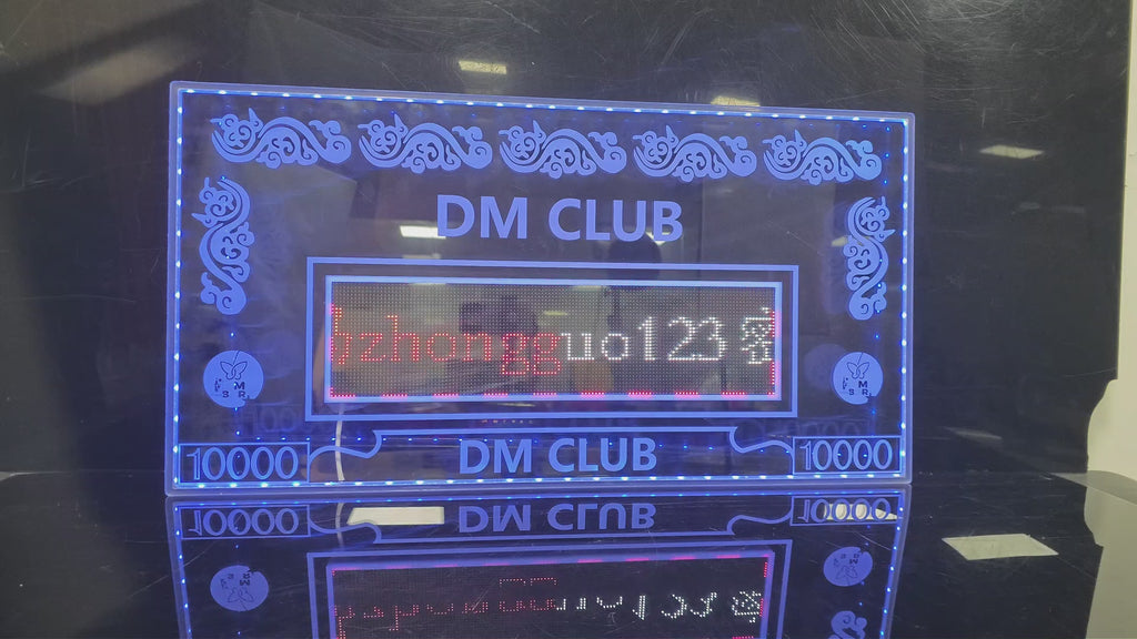 LED Acrylic Glowing Hand Sign Video Demo, Bar Nightclub Light Up Board Dynamic Display